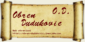 Obren Duduković vizit kartica